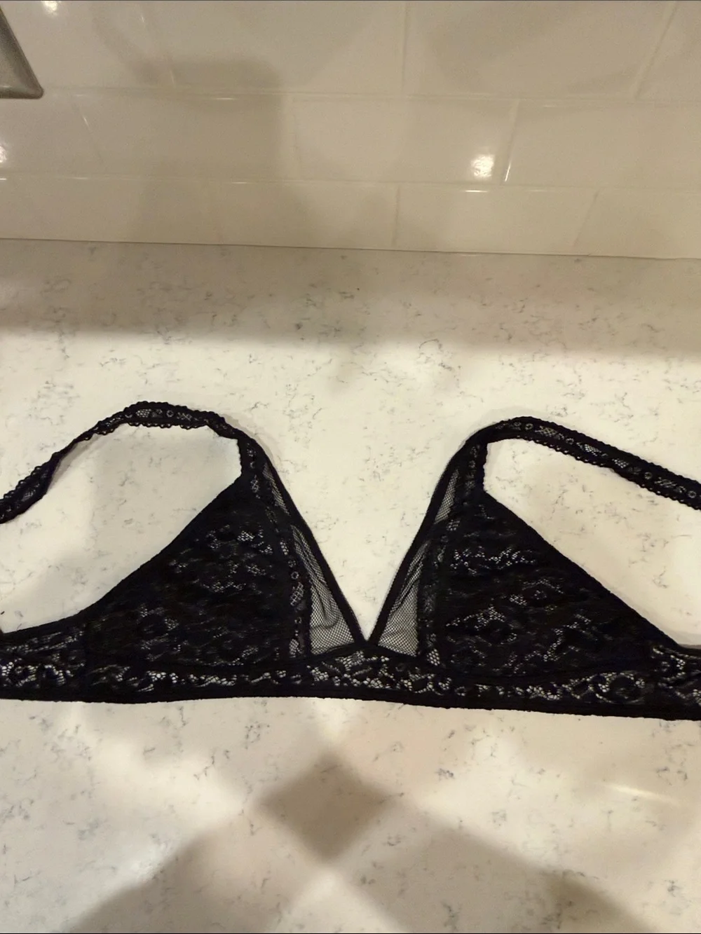 Urban Outfitters Delicate Black Lace Triangle Bralette Size L
